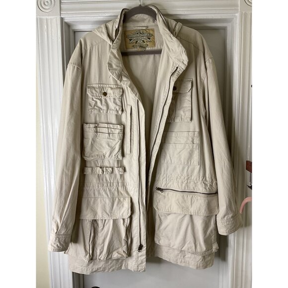 Vintage Banana Republic Field Jacket Mens Large Khaki Safari Outdoor Military - Picture 1 of 10